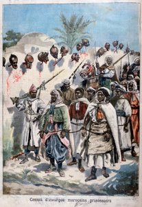 Sloupec povstaleckých Maročanů zajatých v Tadla armádou sultána Abdul-Hafize, 1897. od Fortuné Méaulle