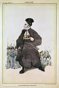 Karikatura barona Pasquiera jako Spasitele Francie, 1830 od Fortune Delarue
