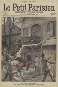 Hornický dům v obležení v St Etienne, Francie od Fortune Louis Meaulle