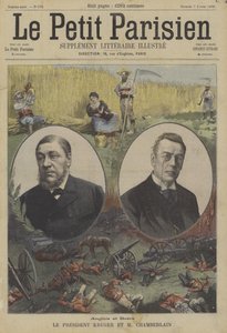 Britové a Búrové: prezident Kruger z Transvaalu a Joseph Chamberlain, britský ministr zahraničí pro kolonie