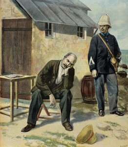 Kapitán Alfred Dreyfus vězněn na Ďábelském ostrově od Fortune Louis Meaulle