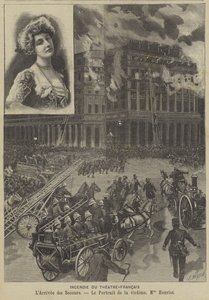 Požár v divadle-Francais v Paříži od Fortune Louis Meaulle