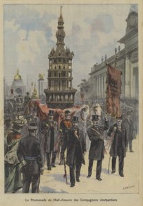 Průvod mistrovského díla Společnosti tesařů od Fortune Louis Meaulle