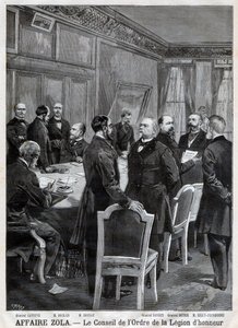 Rada Národního řádu Čestné legie během Dreyfusovy aféry, v Rytina F. Meaulle po Garreym. „Le Petit Journal“, 24. dubna od Fortune Louis Meaulle