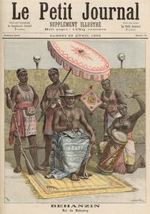 Behanzin (1844-1906) král Dahomey, z „Le Petit Journal“, 23. dubna 1892