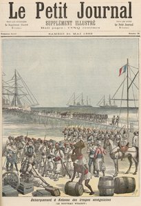 Vylodění senegalských jednotek v New Wharf v Cotonou, z „Le Petit Journal“, 21. května 1892 od Fortune Louis Meaulle and Henri Meyer