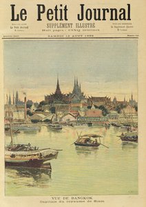 Pohled na Bangkok, z listu "Le Petit Journal", 12. srpna 1893