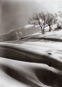 Smyslný sníh (v pozadí hora Ashibetsu, 2100 m) od Fosco Maraini