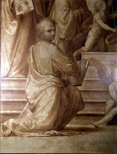 Oltář Velké rady, detail zobrazující mladého klečícího světce od Fra Bartolomeo