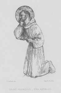 Svatý František z Assisi (litho) od Fra (after) Angelico