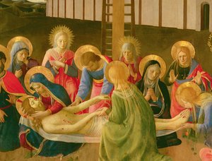 Oplakávání nad mrtvým Kristem, 1436-41 (tempera na panelu) (detail)