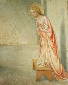 Zvěstování, detail Panny Marie, 1442 freska viz 72388 od Fra Angelico