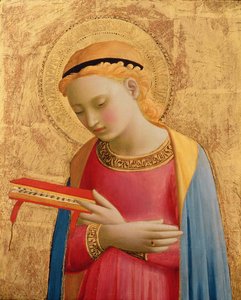 Virgin Annunciate, 1450-55 (zlato a tempera na dřevěné desce) (viz také 139311)