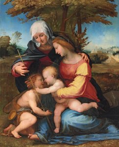 Madona s dítětem v krajině se svatou Alžbětou a malým svatým Janem Křtitelem, 1516