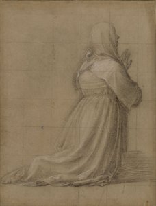 Žena klečící při modlitbě, pohled zezadu (studie k postavě sv. Kateřiny) od Fra Bartolomeo