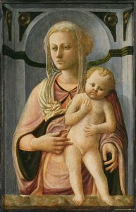 Madonna a dítě, detail, cca 1435 (tempera na panelu) od Fra Filippo Lippi