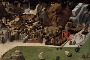 Scény ze života otců pouště Thebaid od Fra Giovanni Angelico da Fiesole