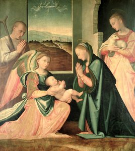 Svatá rodina se svatou Anežkou od Fra da Pistoia Paolino