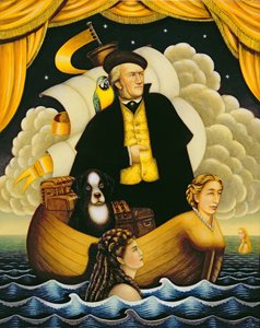 Wagner, létající Holanďan, 2001 (olej a tempera na panelu) od Frances Broomfield