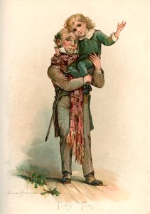 Bob Cratchit nesoucí Tiny Tim od Frances Brundage