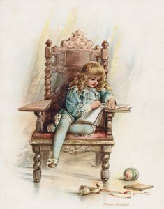 Král Eduard VI. si vede deník (chromolit)