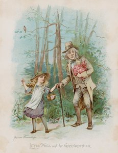 Malá Nell a její dědeček (chromolitho) od Frances Brundage