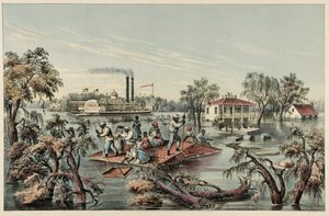 Vysoká voda v Mississippi, pub.1868 od Frances Flora Bond Palmer