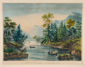 Pohled na jezero George, NY od Frances Flora Bond Palmer