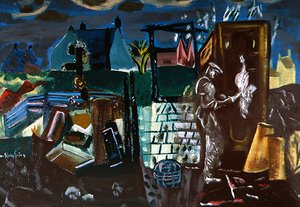 Přístavby, kolem roku 1935 (olej na plátně) od Frances Hodgkins