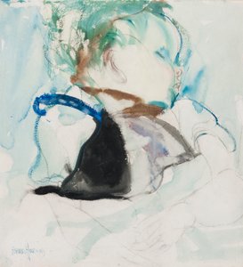 Sleeping Baby, cca 1905 (tuš a akvarel na papíře)