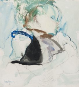 Sleeping Baby, cca 1905 (tuš a akvarel na papíře)