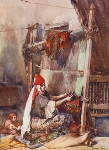 Výroba koberců (barevná litografie) od Frances Nesbitt