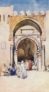 Maurská brána, Kairouan (barevná litografie)
