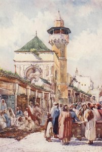 Mešita Sidi Ben Ziad, Tunis, Den dražby (barevná litografie) od Frances Nesbitt