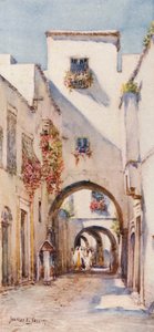 Rue Tourbet el Bey, Tunis (barevná litografie) od Frances Nesbitt