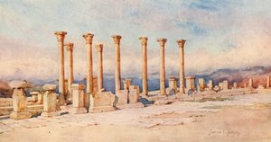 The Forum, Timgad (barevná litografie)