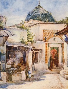 The Fritter Shop, Tunis (barevná litografie) od Frances Nesbitt