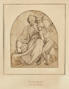 Rodinné skupinové čtení (inkoust) od Francesco (manner of) Granacci