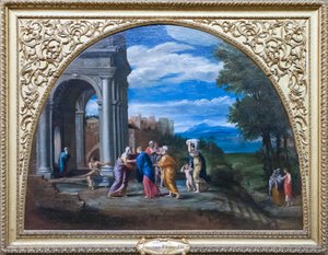 Krajina s návštěvou od Francesco Albani