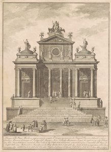 Prima Macchina pro Čínu z roku 1785: Jupiterův chrám započatý Tarquiniusem Priscusem se zázrakem Accia Naevia od Francesco Barbazza, after Giuseppe Palazzi