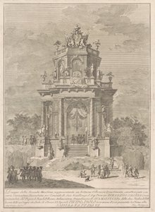 Seconda Macchina pro Čínu z roku 1782: Festival na venkově v noci od Francesco Barbazza, after Giuseppe Palazzi