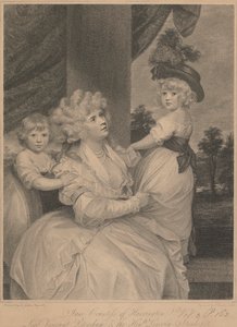Jane, hraběnka z Harringtonu, lord vikomt Petersham a ctihodný Lincoln Stanhope od Francesco Bartolozzi