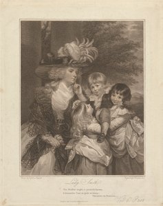Lady Charlotte Smith a její děti; George Henry, Louisa a Charlotte od Francesco Bartolozzi