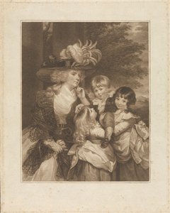 Lady Smith a její děti: George Henry, Louisa a Charlotte od Francesco Bartolozzi