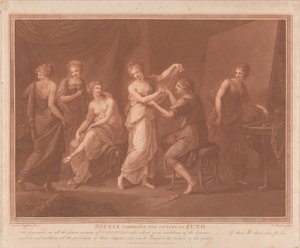 Zeuxis skládá obraz Juno od Francesco Bartolozzi