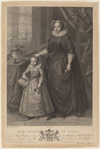 Marie, skotská královna od Francesco Bartolozzi after Federico Zuccaro