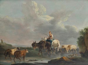 Pastýřka u potoka od Francesco Casanova