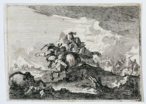 jezdecká bitva od Francesco Casanova