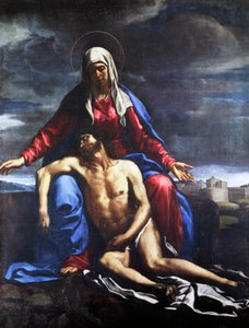 Piety, Francesco Cozza (1605-1682), olej na plátně, 221x167 cm.