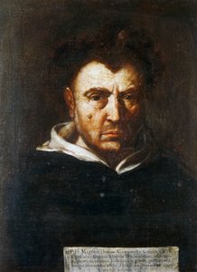 Portrét Tommaso Campanella (1568-1639), italský dominikánský filozof, obraz od Francesca Cozzy (1605-1682), cca 1630